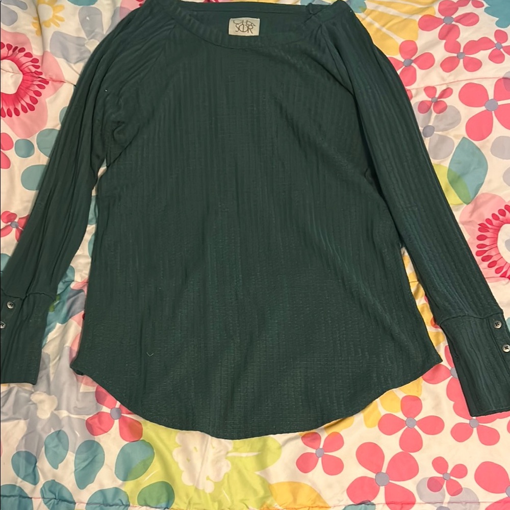 Chaser forest green, Long Sleeve Women's Blouse